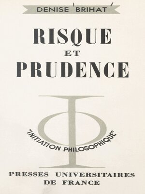 cover image of Risque et prudence